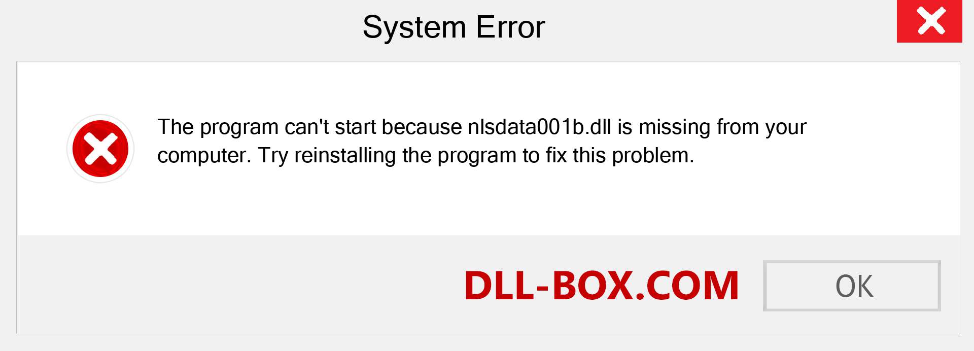  nlsdata001b.dll file is missing?. Download for Windows 7, 8, 10 - Fix  nlsdata001b dll Missing Error on Windows, photos, images